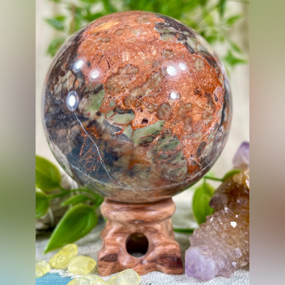 2274 Money Agate Crystal Sphere - Picture 6 of 12